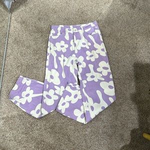 Bailey Rose Jeans. Size large, purple and white. Flower print. Worn once.